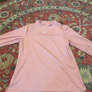 Nike Light Pink Dri-FIT Long Sleeve Athletic Top